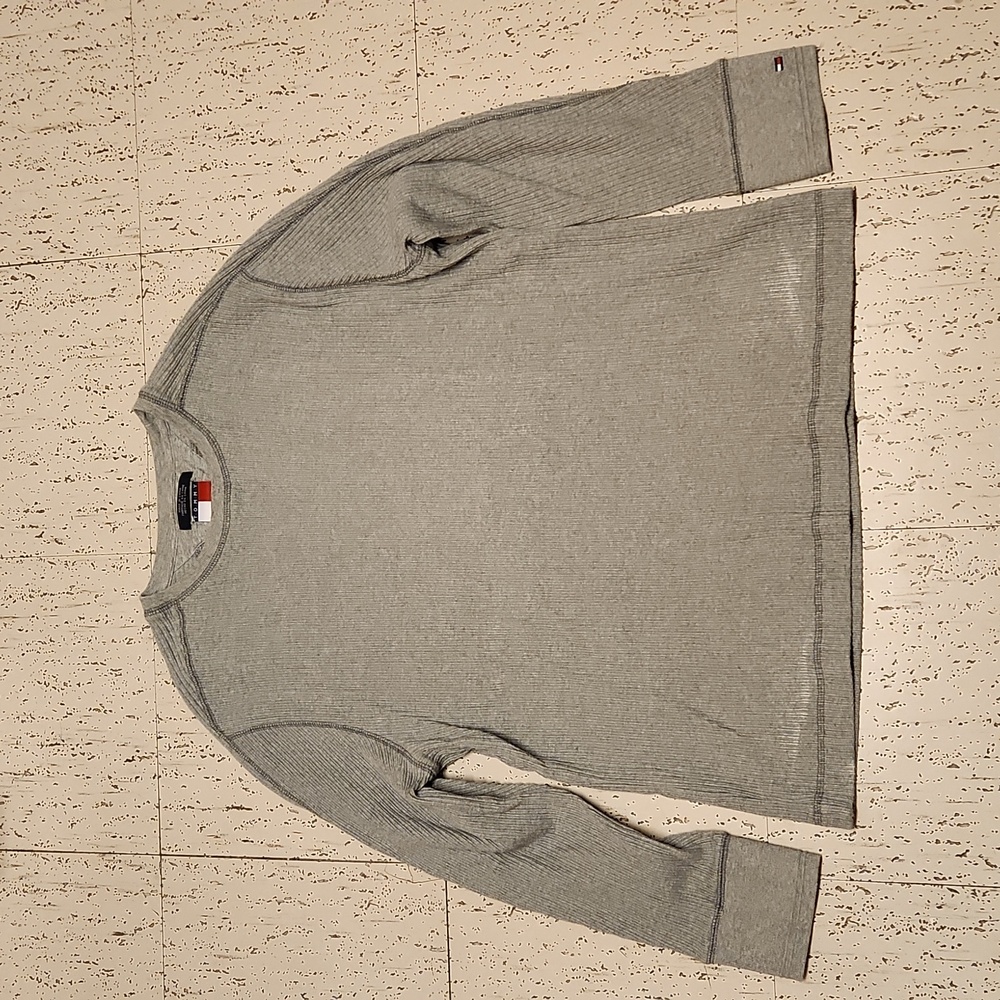 Tommy Hilfiger Gray Knit Pullover Crewneck Shirt Sweater Vintage 90s